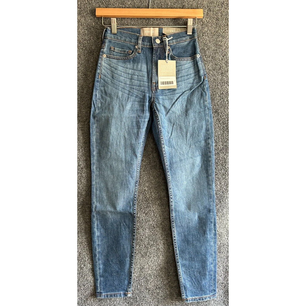 Everlane High Rise Ankle Skinny Jeans Womens 23 Blue Stretch Zip Fly NEW
